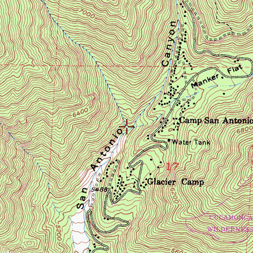 Topographic Map of Big Butch Wash, CA