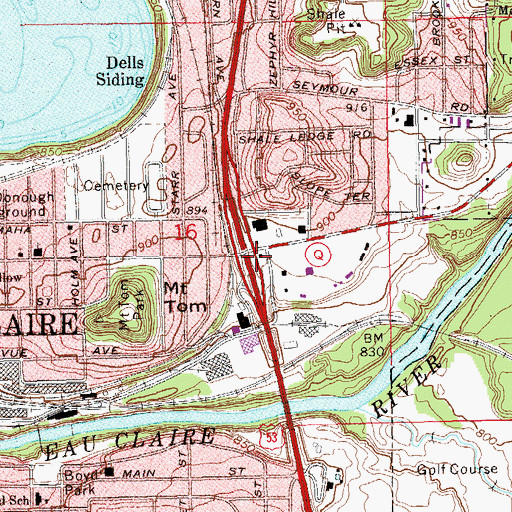 Topographic Map of Eau Claire Fire and Rescue Station 10, WI