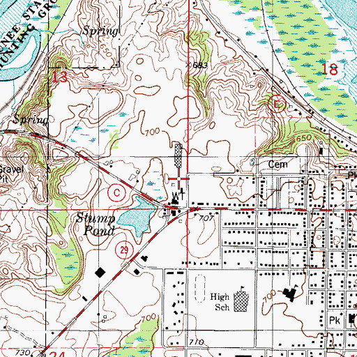 Topographic Map of Kewaunee Ambulance, WI