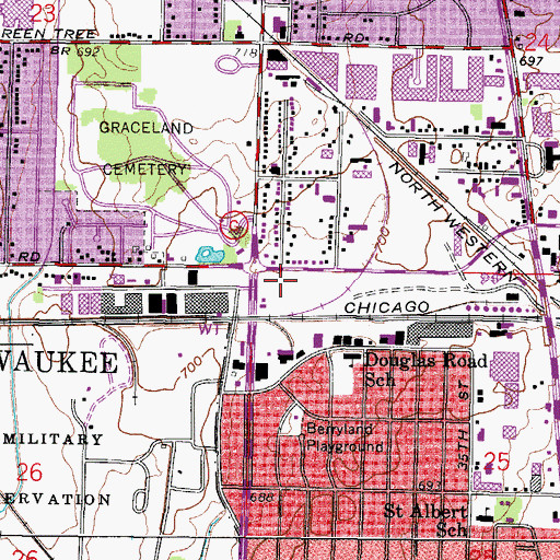 Topographic Map of Milwaukee Fire Department Engine 9, WI