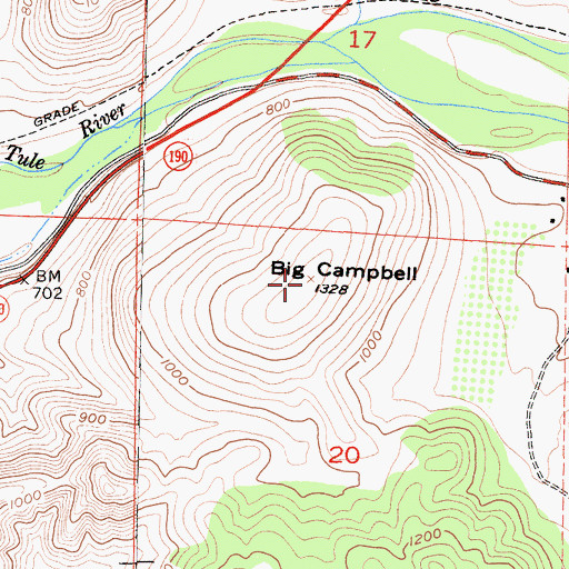Topographic Map of Big Campbell, CA