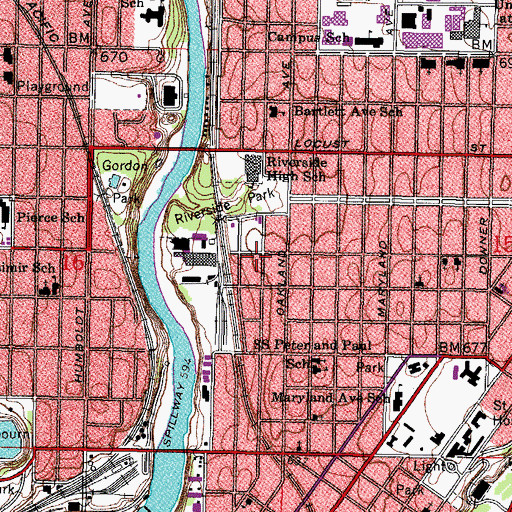 Topographic Map of Milwaukee Fire Department Engine 27, WI