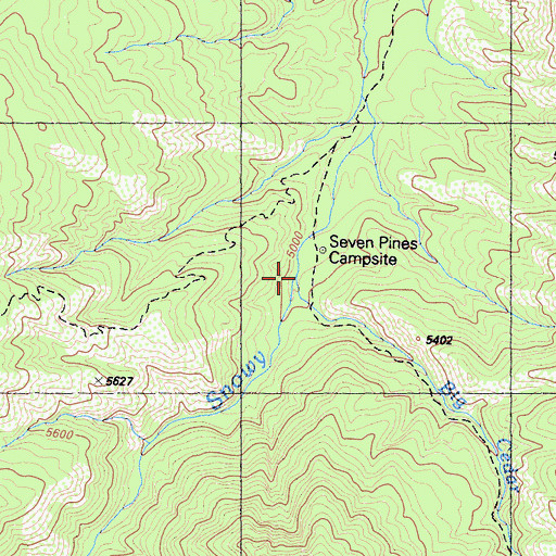 Topographic Map of Big Cedar Creek, CA