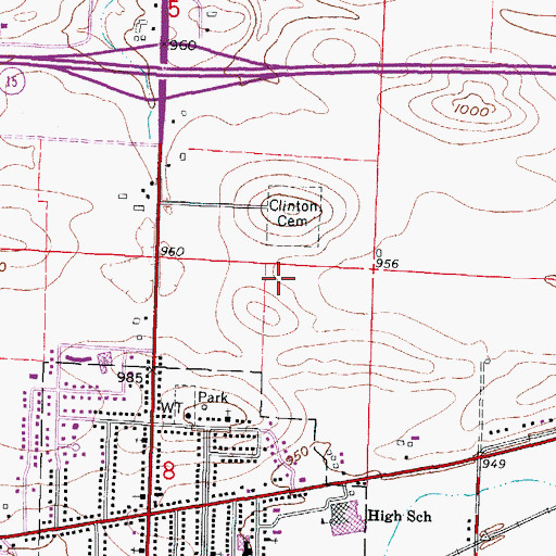 Topographic Map of Clinton Fire Protection District and EMS, WI