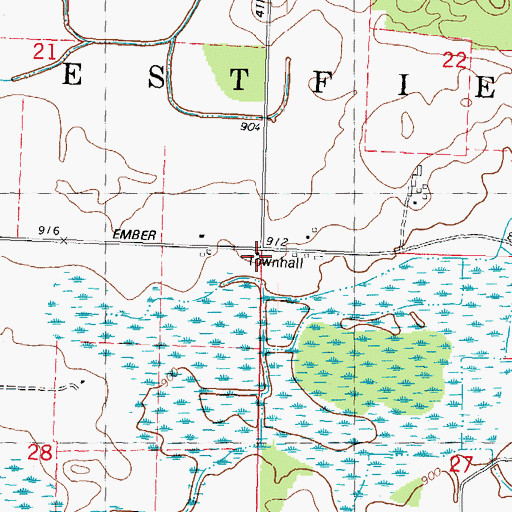 Topographic Map of Westfield Township Fire Department, WI