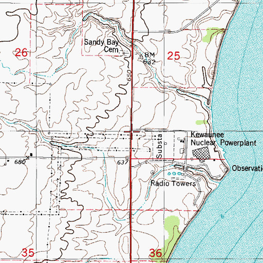 Topographic Map of Dominion Energy Kewaunee Nuclear Plant Fire Brigade, WI