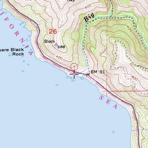 Topographic Map of Big Creek, CA