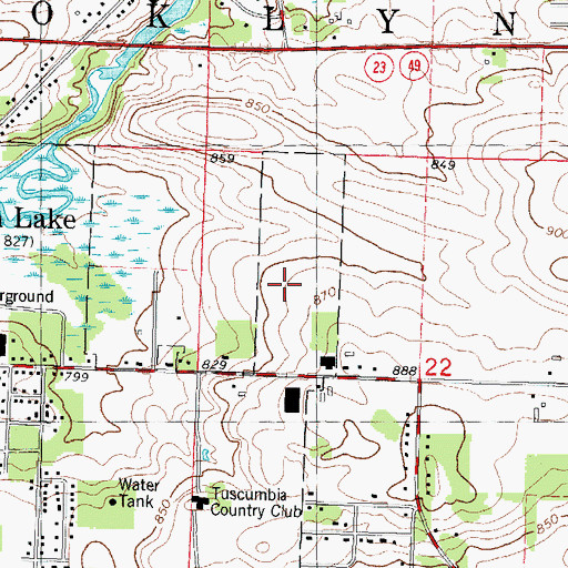 Topographic Map of Green Lake - Brooklyn Fire Department, WI