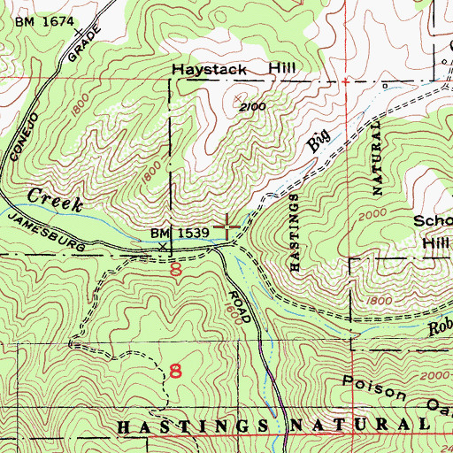 Topographic Map of Big Creek, CA