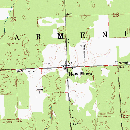Topographic Map of Armenia Volunteer Fire Department, WI