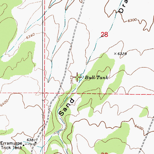 Topographic Map of Bull Tank, AZ
