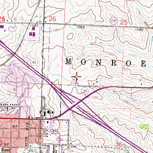 Topographic Map of Monroe Emergency Response Inter - Agency Training Center, WI