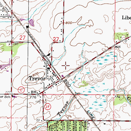Topographic Map of Salem Fire and Rescue Station 1, WI