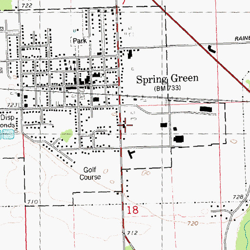 Topographic Map of Spring Green Area Fire Protection District and Emergency Medical Services, WI