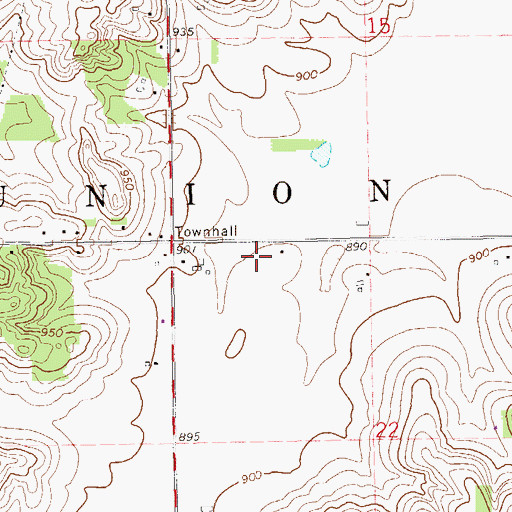 Topographic Map of Township Fire Department Station 3 Union, WI