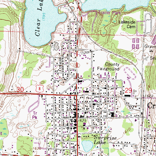 Topographic Map of Crandon Area Rescue Squad, WI