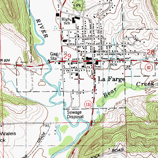 Topographic Map of La Farge Area Emergency Medical Services, WI