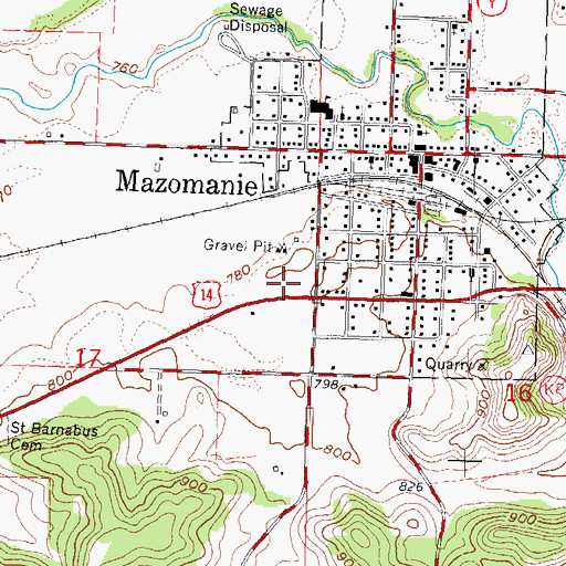 Topographic Map of Dane County Emergency Medical Services District 1, WI