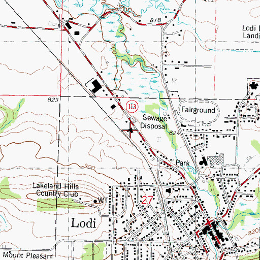 Topographic Map of Lodi Area Emergency Medical Services, WI
