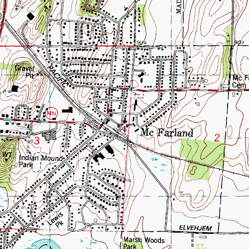 Topographic Map of McFarland Emergency Medical Services, WI