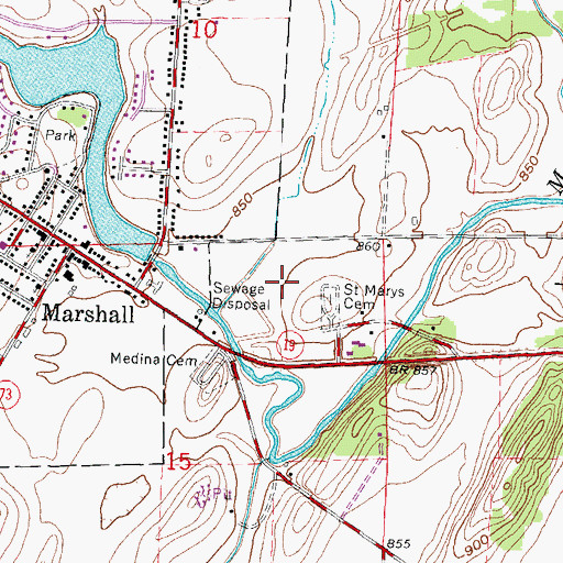 Topographic Map of Dane County Emergency Medical Services District 14, WI