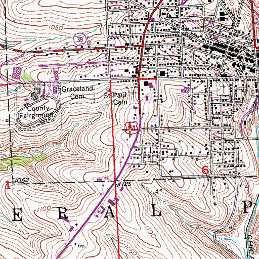 Topographic Map of Mineral Point Rescue Squad Ambulance Service, WI