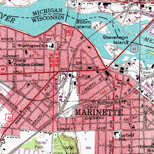 Topographic Map of Emergency Rescue Squad, WI