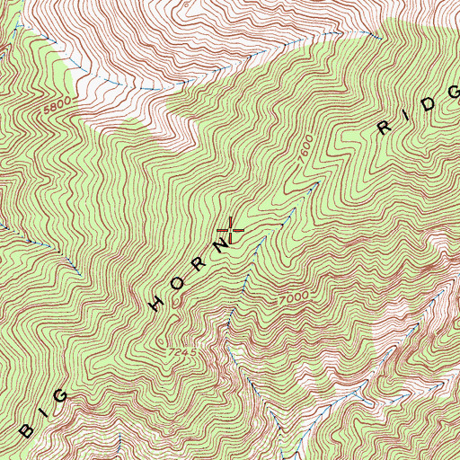 Topographic Map of Big Horn Ridge, CA