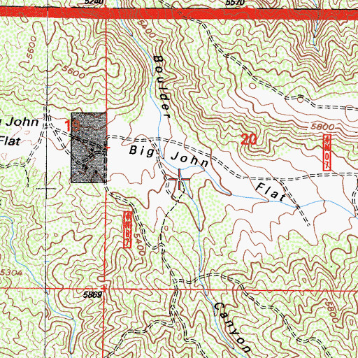 Topographic Map of Big John Flat, CA