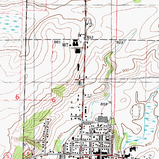 Topographic Map of Southern Green Lake County Ambulance Service, WI