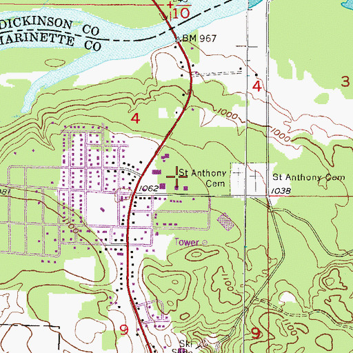 Topographic Map of Niagara Area Emergency Unit Ambulance, WI