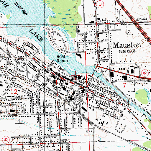 Topographic Map of Mauston Area Ambulance Association, WI