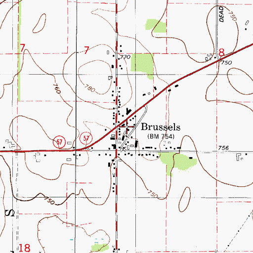 Topographic Map of Emergency Services of Door County, WI