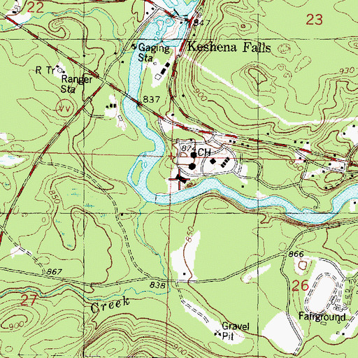 Topographic Map of Menominee Tribal Rescue Service, WI