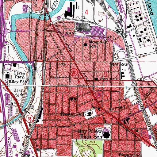 Topographic Map of Bell Ambulance Station 2, WI
