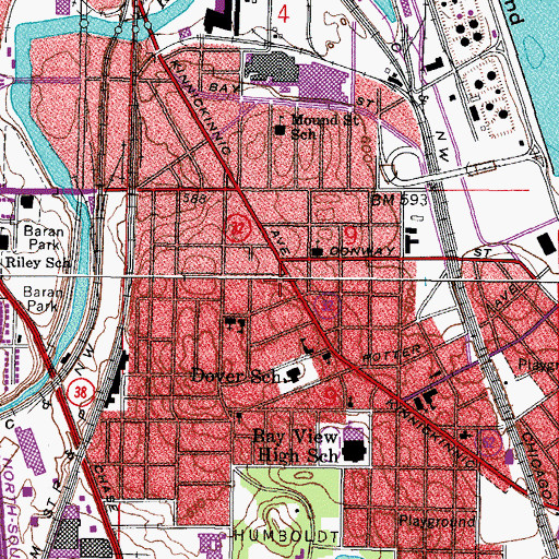 Topographic Map of Bell Ambulance Station 1, WI