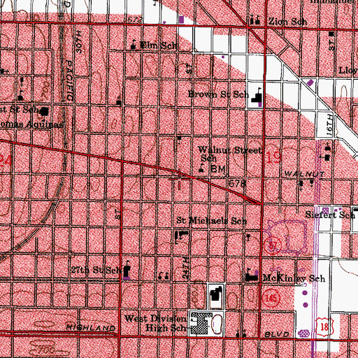 Topographic Map of Curtis Universal Ambulance Service Station 1, WI