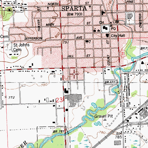 Topographic Map of Sparta Area Ambulance Service, WI