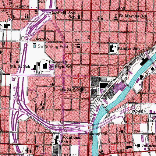 Topographic Map of Bell Ambulance, WI