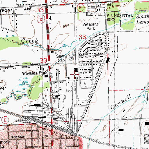 Topographic Map of Tomah Area Ambulance Service, WI