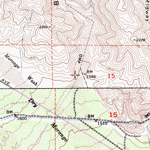 Topographic Map of Big Morongo Creek, CA