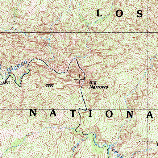 Topographic Map of Big Narrows, CA