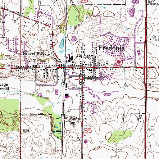 Topographic Map of Northern Ozaukee Ambulance, WI