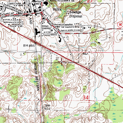 Topographic Map of Viking Community Rescue Squad, WI