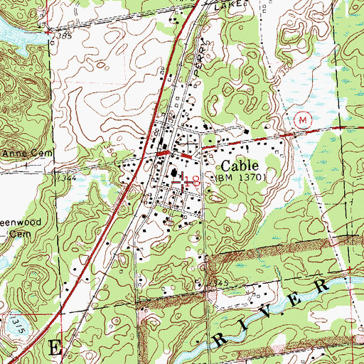 Topographic Map of Great Divide Ambulance Service, WI