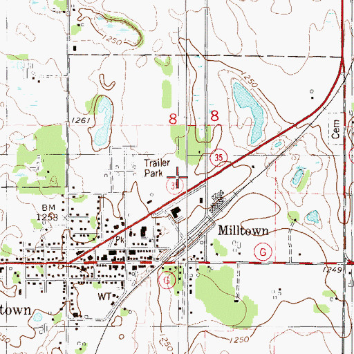 Topographic Map of Unity Area Ambulance, WI