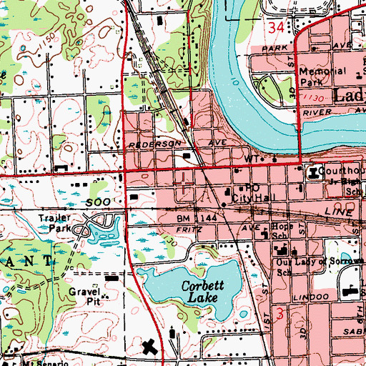 Topographic Map of Rusk County Ambulance Service, WI
