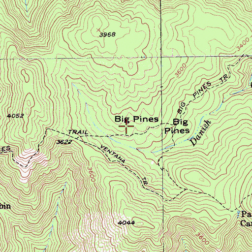 Topographic Map of Big Pines, CA