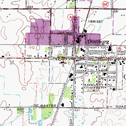 Topographic Map of Oostburg Ambulance, WI