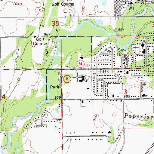 Topographic Map of New Richmond Area Ambulance and Rescue, WI
